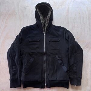 Vintage Diesel Sherpa Lined Zip Up Y2K Brown Fur Lined Hoodie Grunge Emo Goth XL